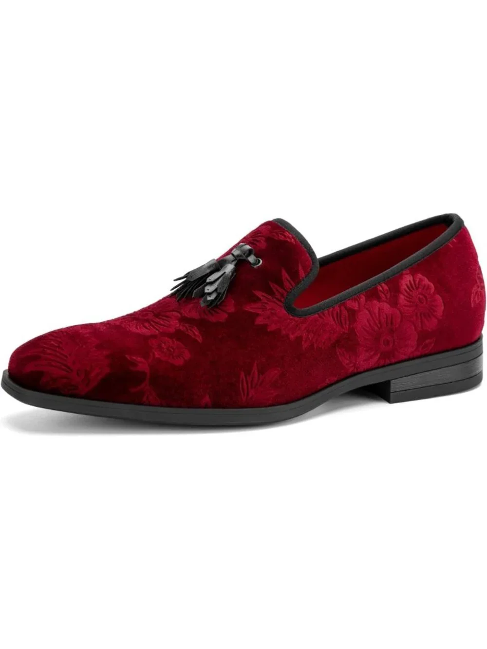 JITAI Men's Red30 Rubber Loafers Tassels Spikes Comfortable Wedding Prom Shoes